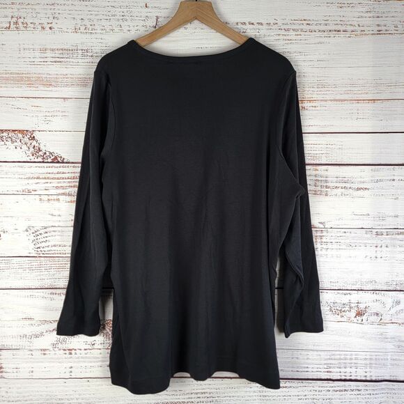 Duluth Trading Women's Shirt Long Sleeve 2X Crew Longtail Black NWT - Picture 6 of 9